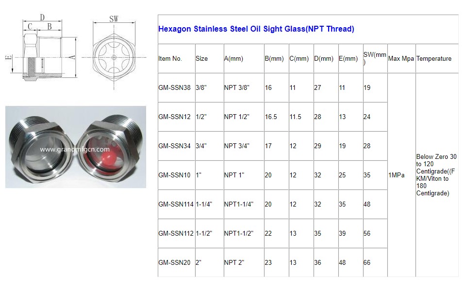 NPT thread stainless steel liquid sight glass.JPG