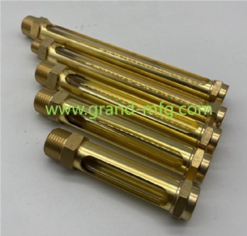 Brass Elbow tubular oil level indicator gauge with separate screw in fitting