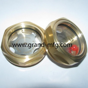 Speed reducer brass oil level sight glass gauge