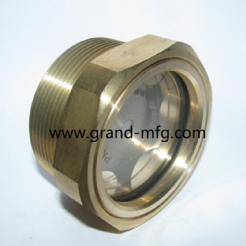 1-1/4 Inch NPT Brass liquid oil level indicator sight glass winodw plug for Gear Unit blower pump