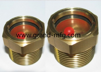 Power Transmission transformer Brass liquid level guage NPT1-11.5 Pith sight glass viewports plugs red float ball