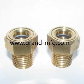 M12X1 Metric thread Compressor brass oil sight glass