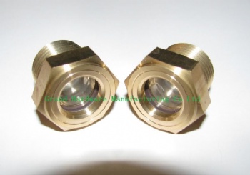 NPT 3/8 inch brass oil sight glass window plug viewports