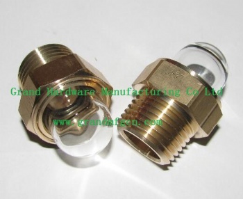 Volvo Curved Surge Tank 1/2 inch NPT Brass sight glass bulleye viewports plugs