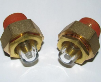 Freightliner Surge Tank 1/2 inch NPT Brass sight glass bulleye viewports plugs