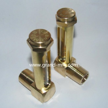 1/4 3/8 1/2 BSP Male Thread L Shape Tubular Brass Oil Liquid Level Indicator Sight Glass Oil Level Gauge