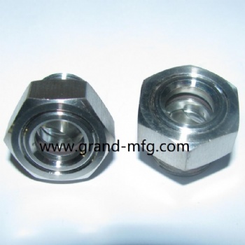 SAE Threaded 1.1/16-12UN GrandMfg® Stainless steel 304 oil level sight glass bulleye plug for CAT construction vehicles