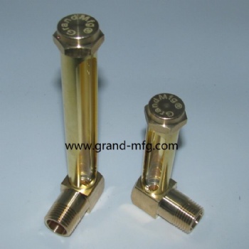 NPT Male Elbow Brass tubular Vented Oil level Gage indicator gauge