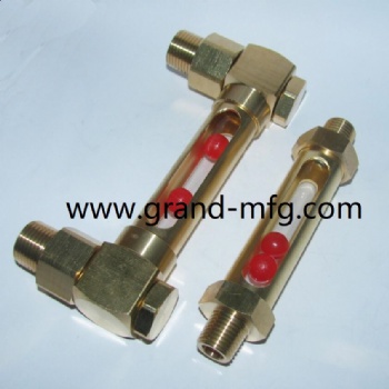 Brass Elbow tubular oil level indicator gauge with separate screw in fitting