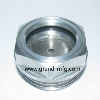 铝油标油窗油视镜圆形六角旋入式油标