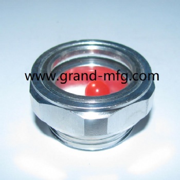 铝油标油窗油视镜圆形六角旋入式油标