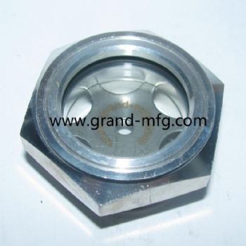 铝油标油窗油视镜圆形六角旋入式油标