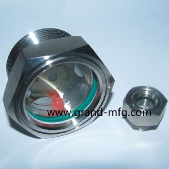 Oil level sight glass stainless steel with safety glass