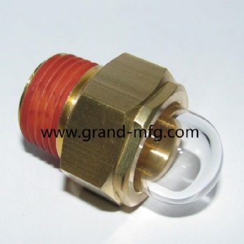 GrandMfg® Domed 7/8-14UNF Brass level 3-D BullsEye Sight Glass  window plugs