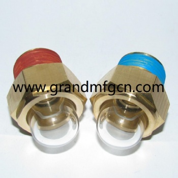 GrandMfg® Domed 7/8-14UNF Brass level 3-D BullsEye Sight Glass  window plugs