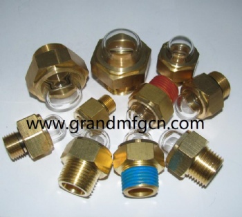 GrandMfg® Domed 7/8-14UNF Brass level 3-D BullsEye Sight Glass  window plugs